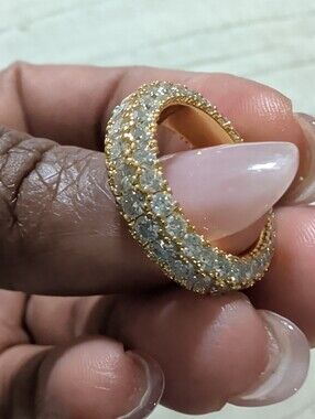 Gold Moissanite Pavé Eternity Ring - Women Jewelry